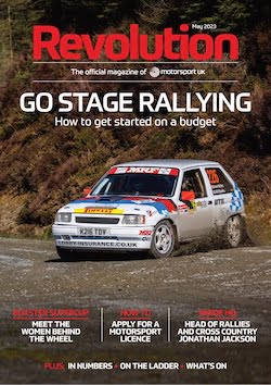 Front cover of Motorsport UK's Revolution magazine